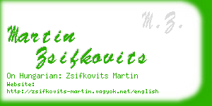 martin zsifkovits business card